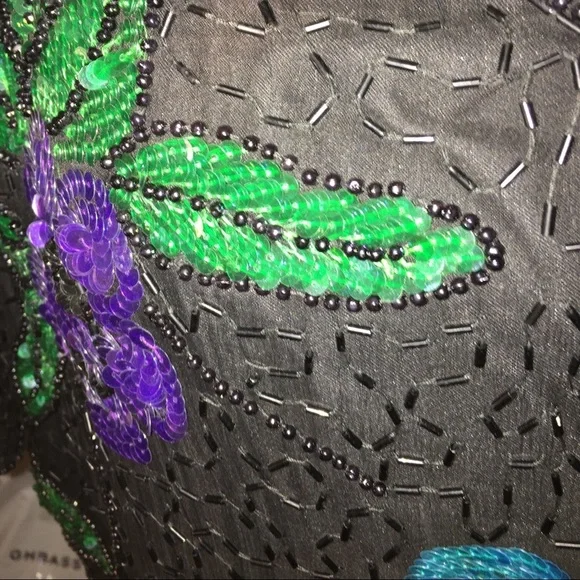 Vintage silk beaded sequin top by Stenay - Picture 4 of 9
